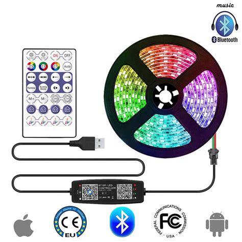 Ws B Fita Led Rgb Inteligente Ws Pixels M Usb Luz