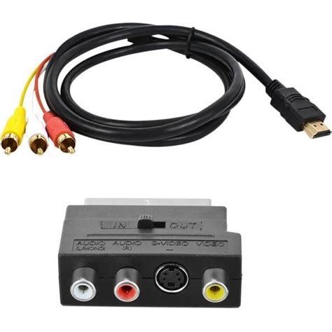 Câble HDMI vers RCA 1080P Conversion HD pour Décodeur vers 3 RCA