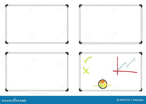 Whiteboards Isolated On A Transparent Background Stock Image