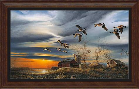 Terry Redlin Framed Museum Canvas Silent Sunset Terry Redlin