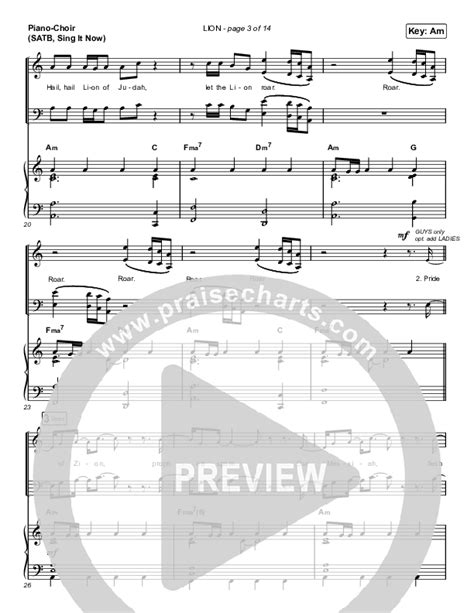 Lion Sing It Now Satb Sing It Now Sheet Music Pdf Elevation Worship