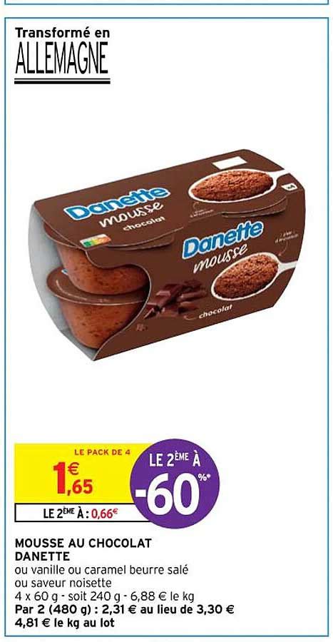 Promo Mousse Au Chocolat Danette Chez Intermarch Contact Icatalogue Fr