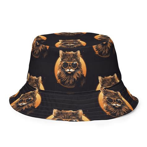 Cat Daddy Reversible Bucket Hat For Raves Cat Bucket Hat For Festivals