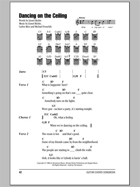 Dancing On The Ceiling by Lionel Richie - Guitar Chords/Lyrics - Guitar ...