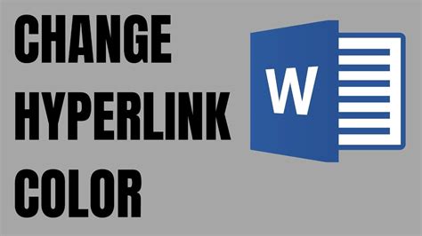 How To Change Hyperlink Color In Word Youtube