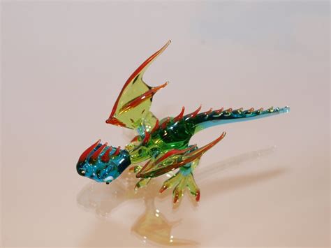 Glass Figurine Glass Dragon Hand Blown Dragon Lampwork Dragon Etsy