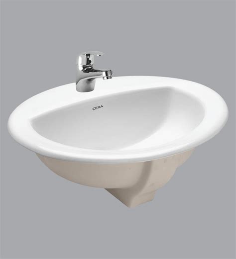 Buy Round Shape Ceramic White Wall Mounted Wash Basin L W H