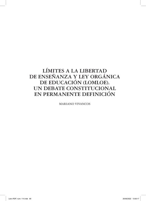 PDF Límites a la libertad de enseñanza y Ley Orgánica de Educación