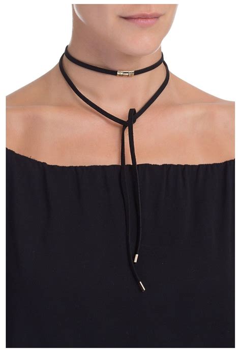 PRATAMANIA Colar Choker Couro Preto OQVestir Gargantilha