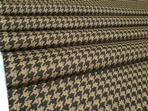 Brown Houndstooth Fabric Upholstery Fabric By The Yard Etsy