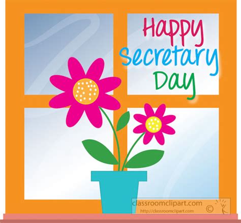 Secretarys Day Happy Secretaries Day Flowers Window Clipart