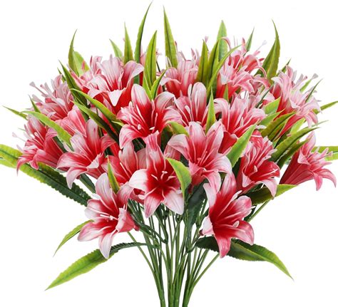 XHXSTORE 4PCS Kunstblumen Lilien Künstliche Blumen Deko Blumenstrauß