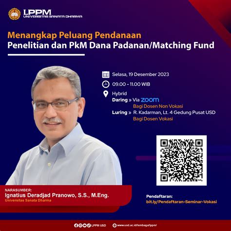 LPPM USD Menangkap Peluang Pendanaan Penelitian Dan PkM Dana Padanan