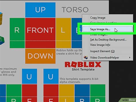 Cómo crear una camisa en ROBLOX con imágenes wikiHow