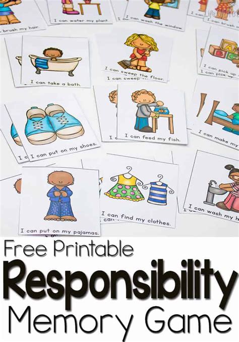 Responsibility For Preschoolers Free Memory Game Life Over Cs