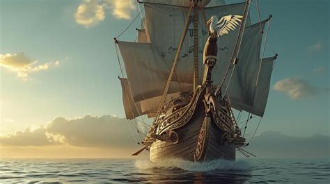 Premium Photo Fantasy War Galley Ship A Luxurious Ornate Ride