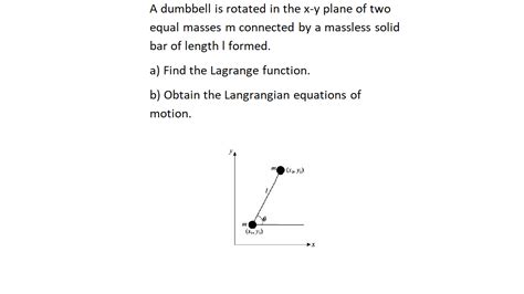 Solved A Dumbbell Is Rotated In The Xy Plane Of Two Equal Chegg