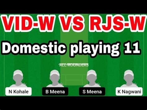 Vid W Vs Rjs W Dream One Day Cricket Match Prediction Youtube