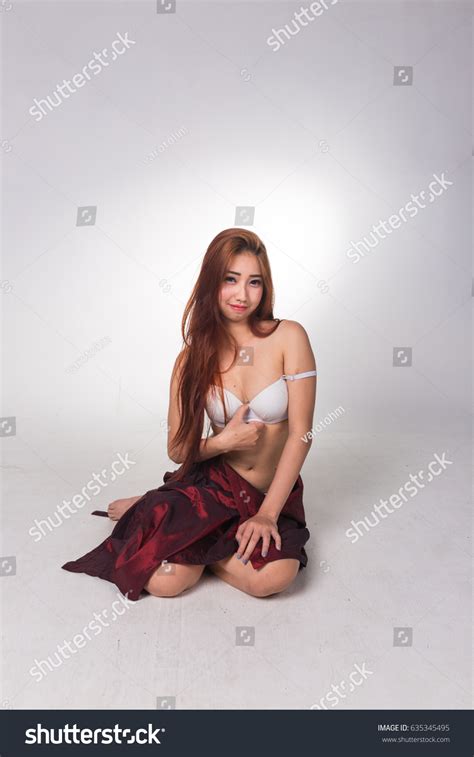 Sexy Asian Woman White Lingerie On Stock Photo 635345495 Shutterstock
