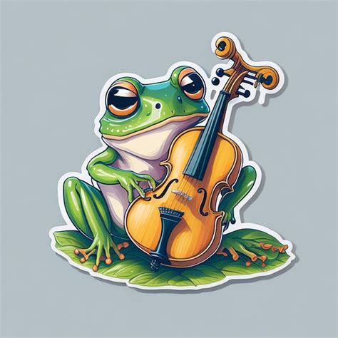 Premium Ai Image Cut Sticker Design With The Theme Of A Frog