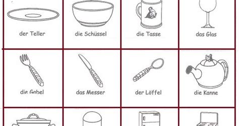 Geschirr Und Möbel Deutsch Lernen