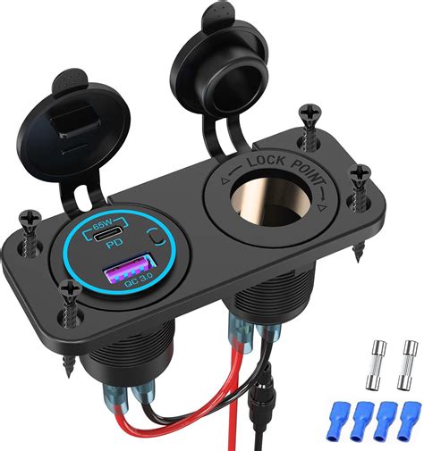 83 W USB C PD Priz 12 V KFZ USB Soketi Montaj Kutusu Su Geçirmez 12