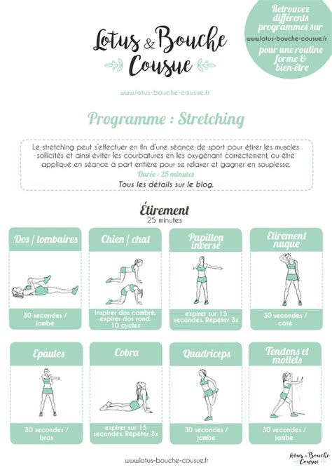 Programme de stretching étirements Lotus Bouche Cousue