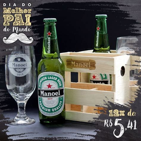 Presente Para Dia Dos Pais Personalizado Kit Engradado De Cerveja