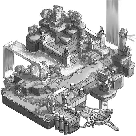 Artstation Sky Portal Isometric Concept