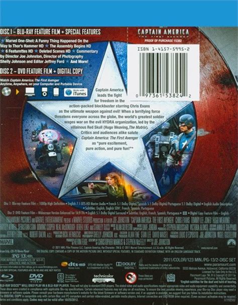 Captain America The First Avenger Blu Ray Dvd Digital Copy Blu