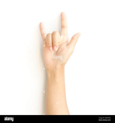 woman hand sign I love you symbol Stock Photo - Alamy