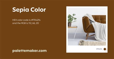 Sepia Color - HEX #704214 Meaning and Live Previews - PaletteMaker