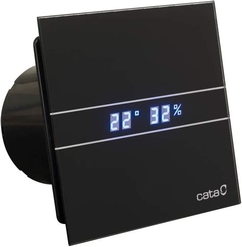 Cata E 100 GTH BK Estrattore Da Bagno Timer Hygro 8 W Vetro Nero