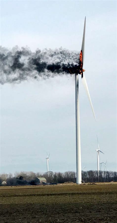 Wind Turbine Catches Fire
