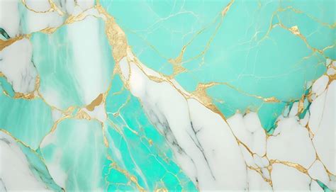 Premium AI Image Marble Background Texture White Turquoise Green