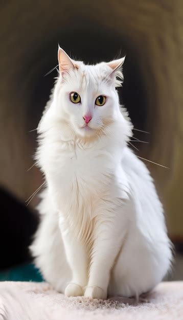 Premium Ai Image Photo Of A Cute White Cat Generative Ai