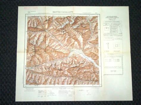 GRANDE CARTA TOPOGRAFICA Monte Cavallino Belluno Veneto