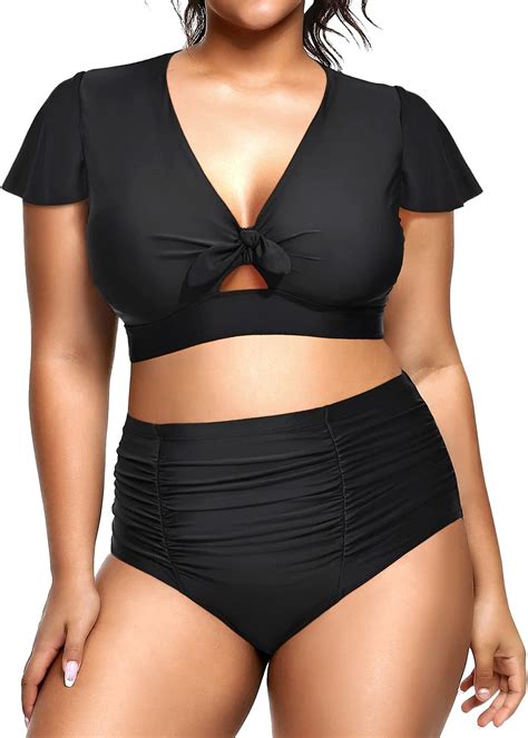 Amazon Yonique Womens Two Piece Plus Size Bikini Set High Waisted