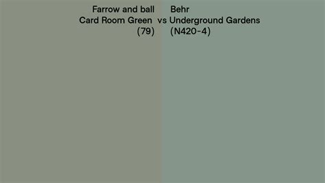 Farrow And Ball Card Room Green 79 Vs Behr Underground Gardens N420