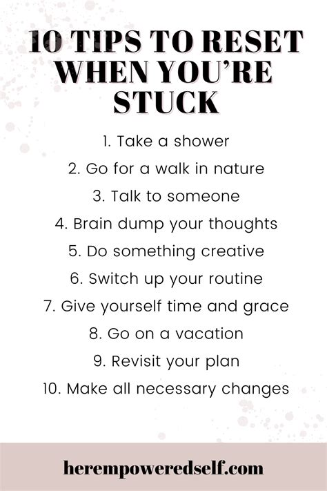 10 Tips To Reset When Youre Stuck Life Improvement Self Improvement