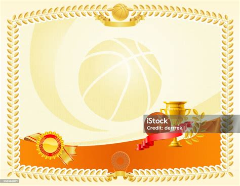 Penghargaan Sertifikat Bola Basket Ilustrasi Stok Unduh Gambar