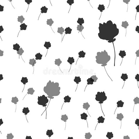 Silhoutte Of Beautiful Flower Illustration On White Background Black