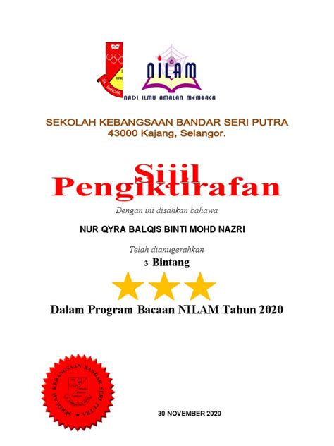 Sijil Nilam Tahun 2020 Pdf