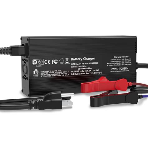 Power Queen 14 6V 20A Smart LiFePO4 Battery Charger And Maintenance