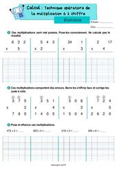 Exercice Multiplication CE2