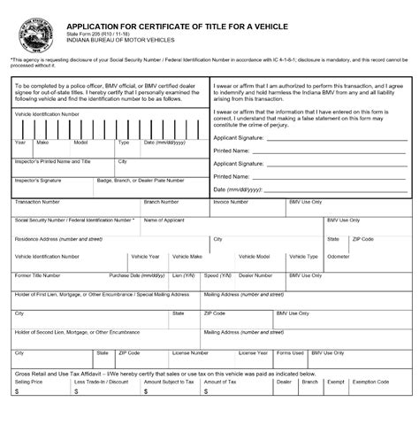 Fillable Form Indiana Vehicle Registration 2018 Pdfrun