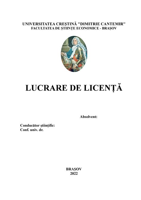 Model Lucrare De Licenta Universitatea CreŞtinĂ Dimitrie Cantemir