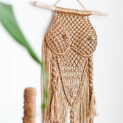Macrame Boob Wall Hanging DIY Plant Hanger Tutorial Easy Wall Decor