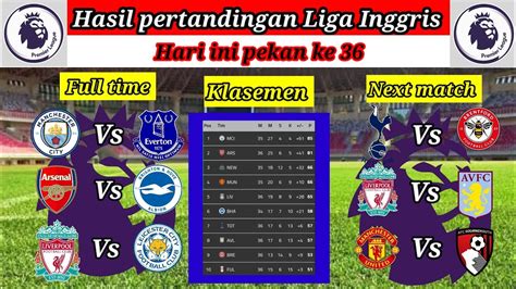 Hasil Pertandingan Liga Inggris Hari Ini Pekan Ke 36 Info Bola