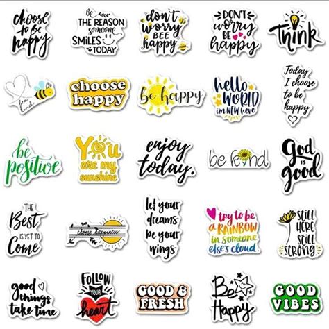 50 pieces Inspirational Words Stickers, Motivational Quote Stickers ...